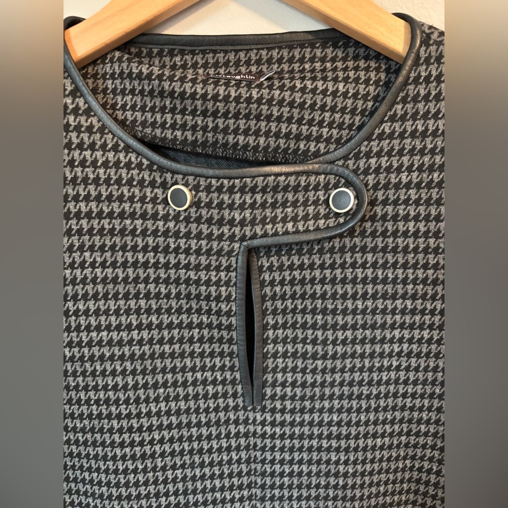 J. McLaughlin Black and Gray Houndstooth Dress - Picture 2 of 7
